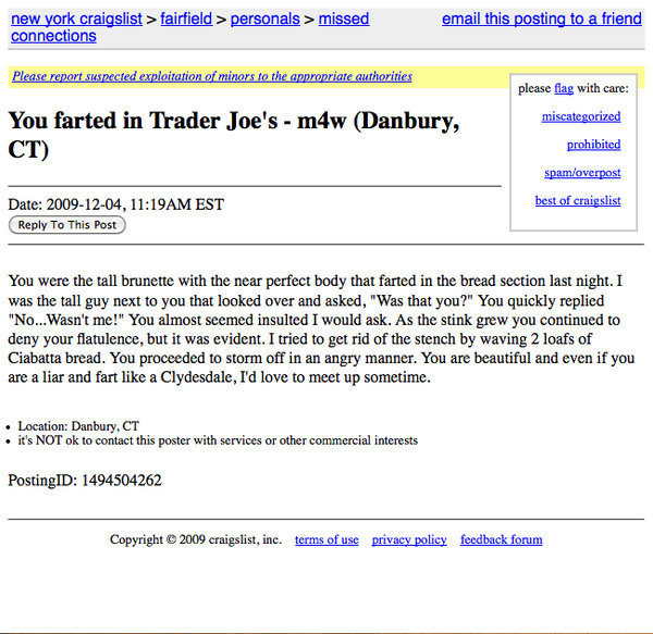 You farted in Trader Joe's
